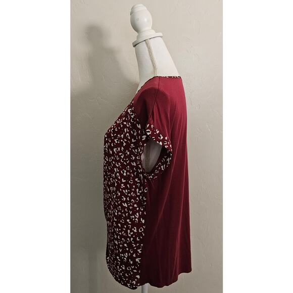 Apt. 9 Red Print Cap Sleeve Blouse - Picture 2 of 7